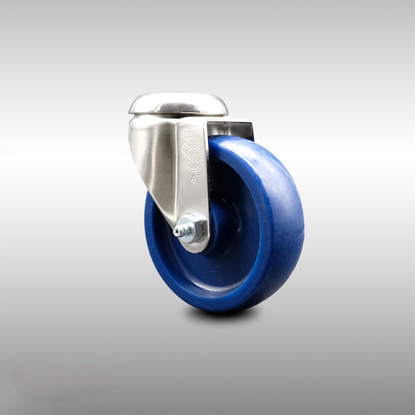 4 Inch 316SS Solid Polyurethane Wheel Swivel Bolt Hole Caster
